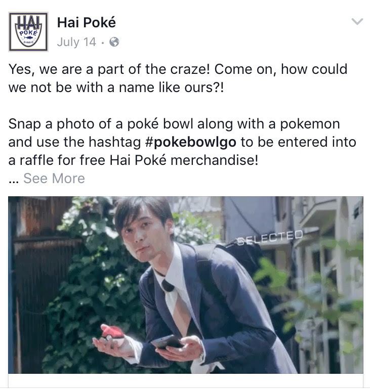 “Poké” social media campaign image from Hai Poké’s Facebook page.
